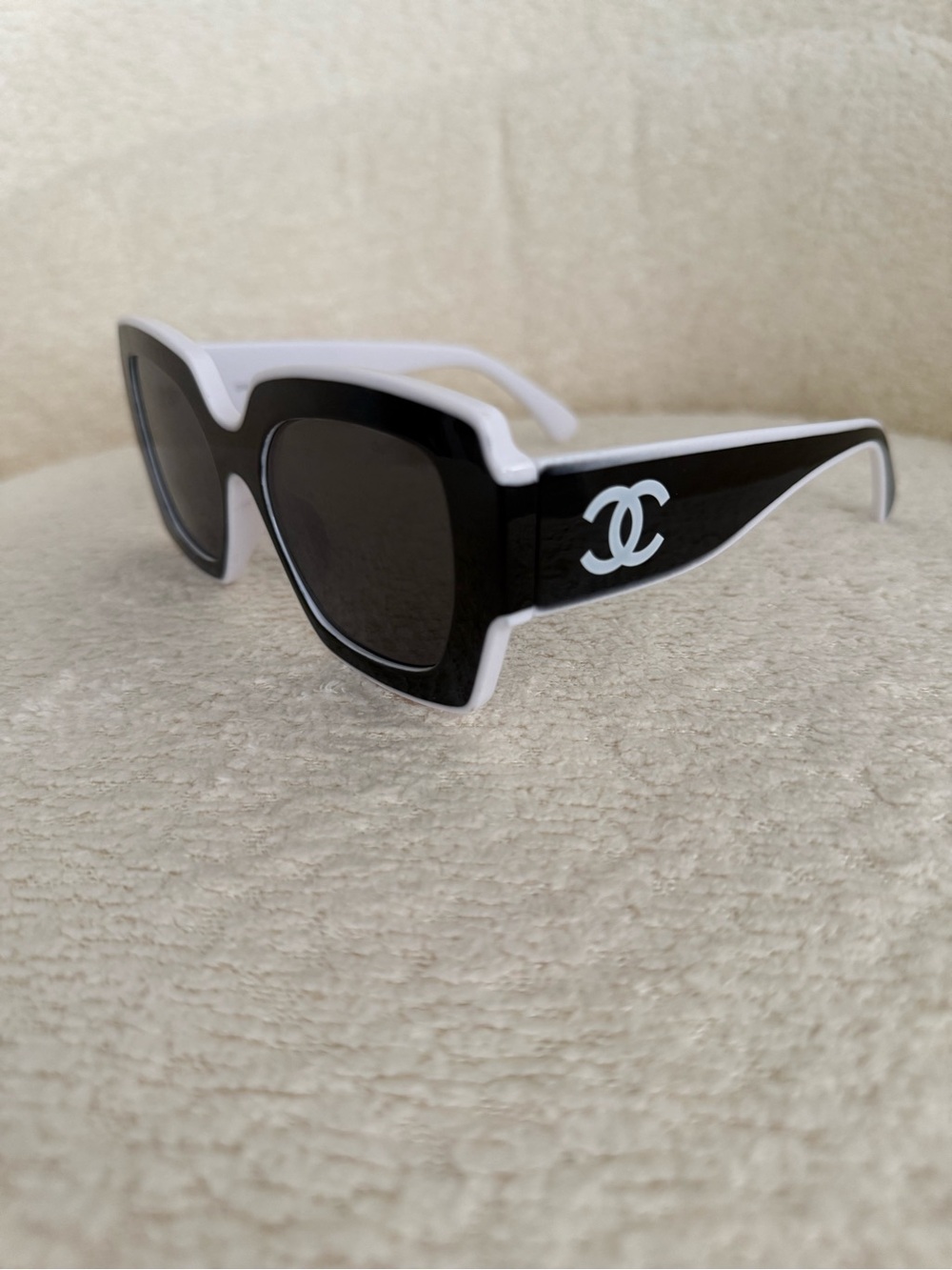 Black and white Chanel sunglasses